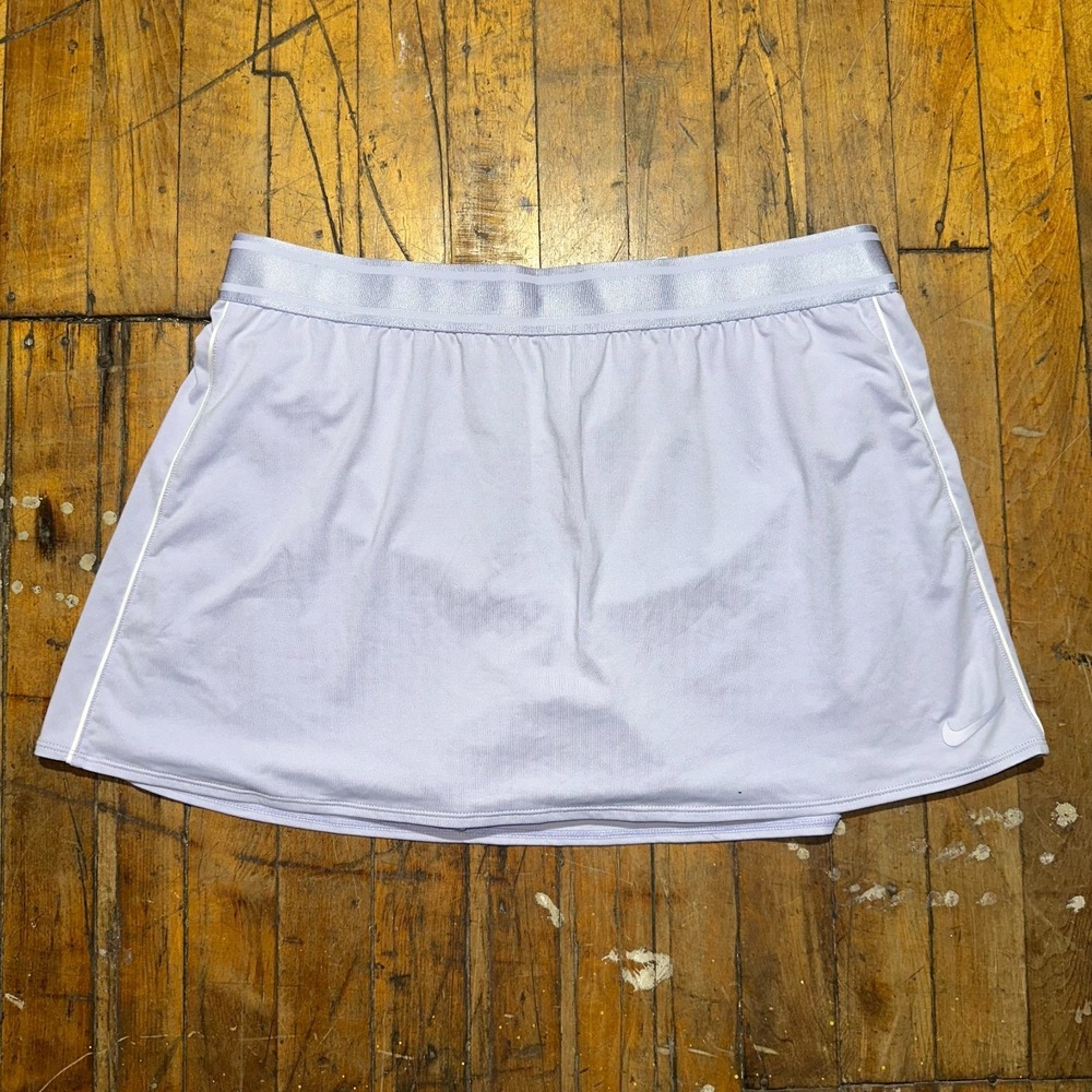 Nike Tennis Skirt Women's XL Purple Solid Pleated Dri‎ Fit Mini Pull On Comfort